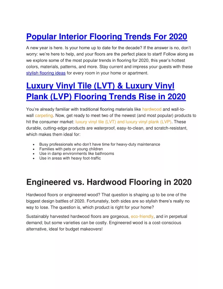 popular interior flooring trends for 2020