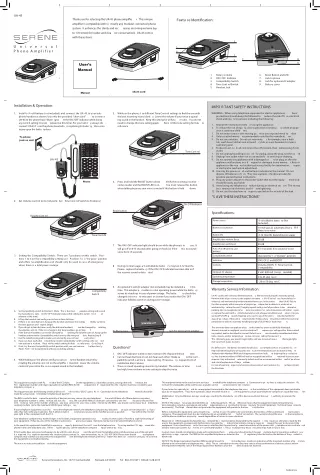 Universal Home Phone Amplifier - Model UA-45