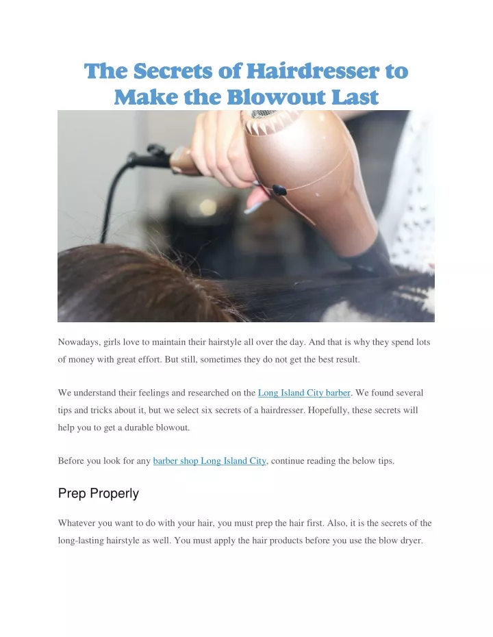 the secrets of hairdresser to make the blowout