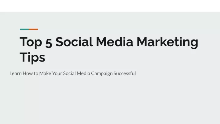 top 5 social media marketing tips
