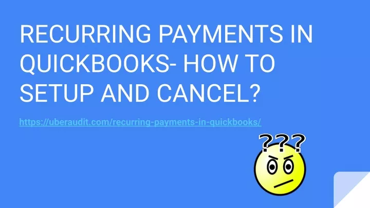 recurring payments in quickbooks how to setup