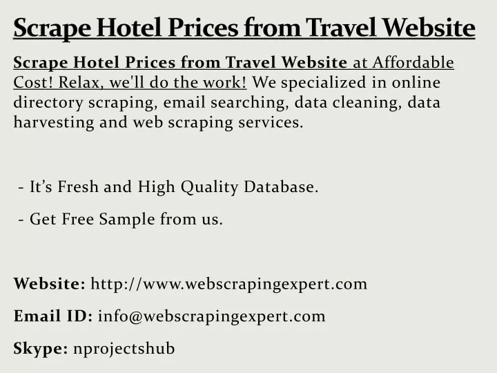 scrape hotel prices from travel website