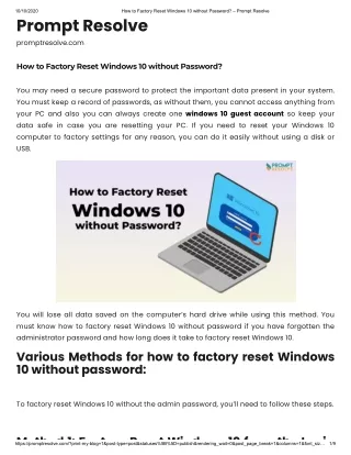 10 10 2020 prompt resolve promptresolve com