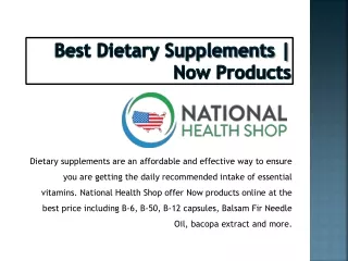 Best Dietary Supplements | Now Products | National Health Shop