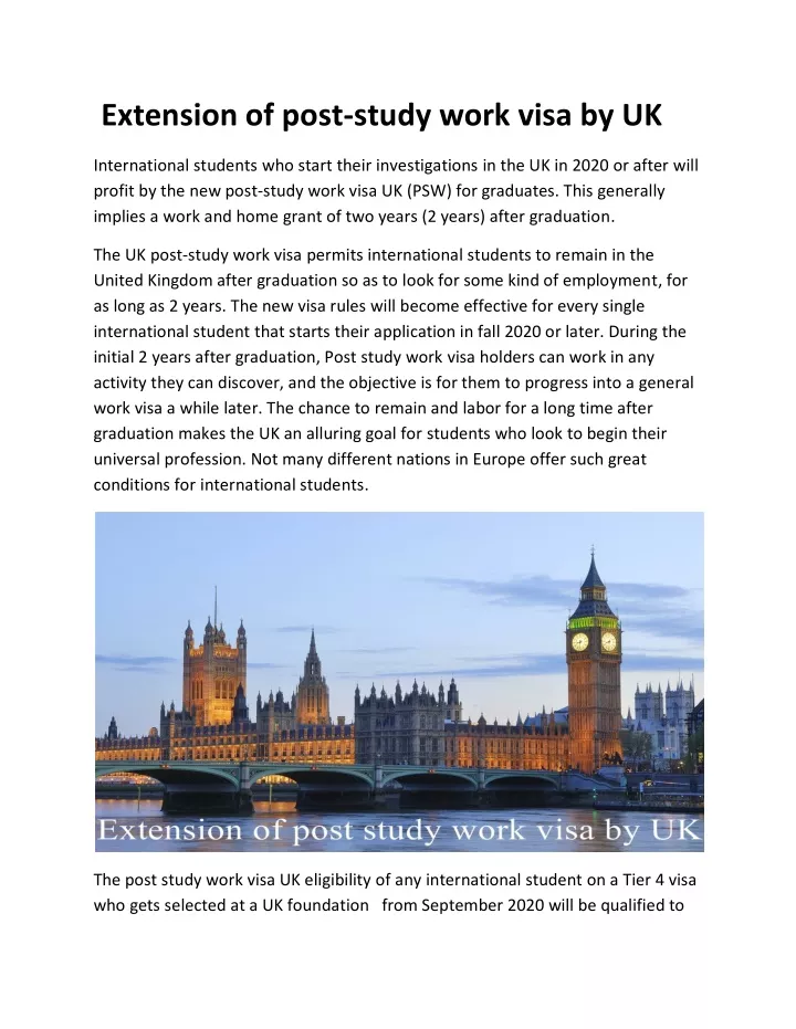 extension of post study work visa by uk