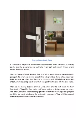 door lock suppliers in dubai