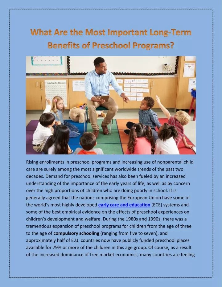 rising enrollments in preschool programs