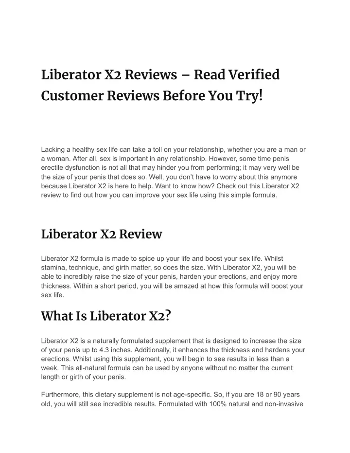 liberator x2 reviews read verified customer
