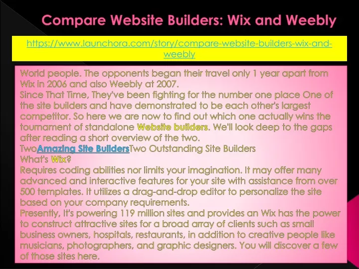 compare website builders wix and weebly