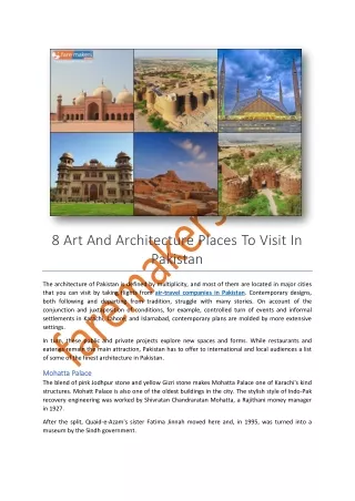 Visit Architecture Places In Pakistan With Faremakers