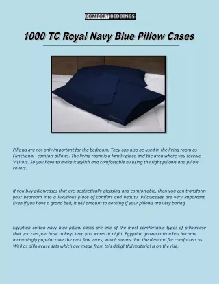1000 TC Royal Navy Blue Pillow Cases