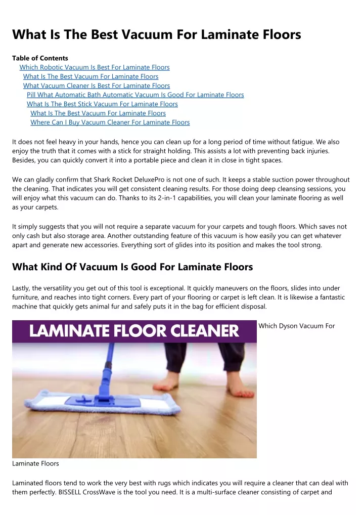what is the best vacuum for laminate floors