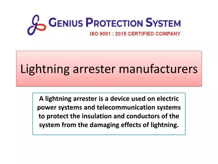 lightning arrester manufacturers