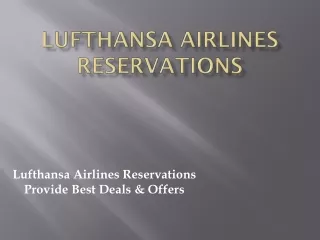 lufthansa airlines reservations