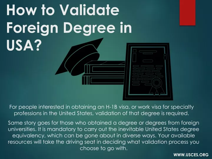 how to validate foreign degree in usa