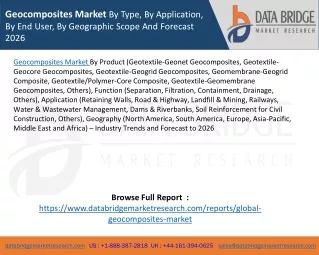 Geocomposites Market By Type, By Application, By End User, By Geographic Scope And Forecast 2026