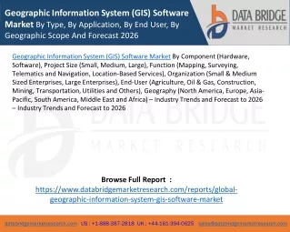 Geographic Information System (GIS) Software Market By Type, By Application, By End User, By Geographic Scope And Foreca