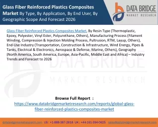Glass Fiber Reinforced Plastics Composites Market By Type, By Application, By End User, By Geographic Scope And Forecast