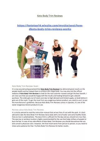 Keto Body Trim Reviews