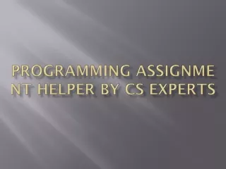 Programming Assignment Helper By CS Experts
