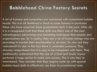 Bobblehead China Factory Secrets