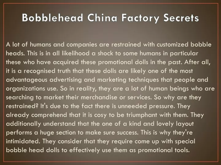 bobblehead china factory secrets