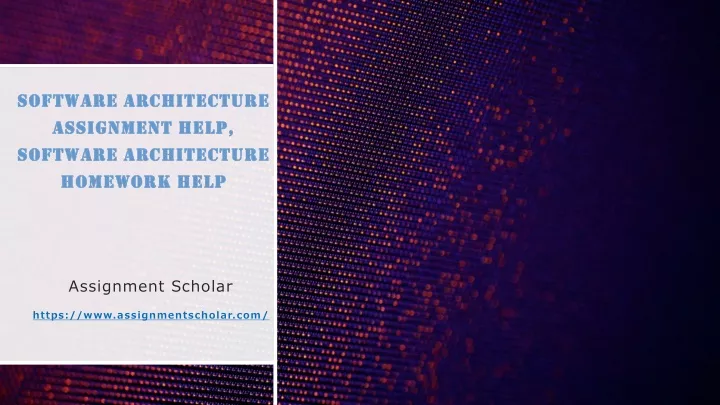 software architecture assignment help software architecture homework help