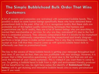 The Simple Bubblehead Bulk Order That Wins Customers