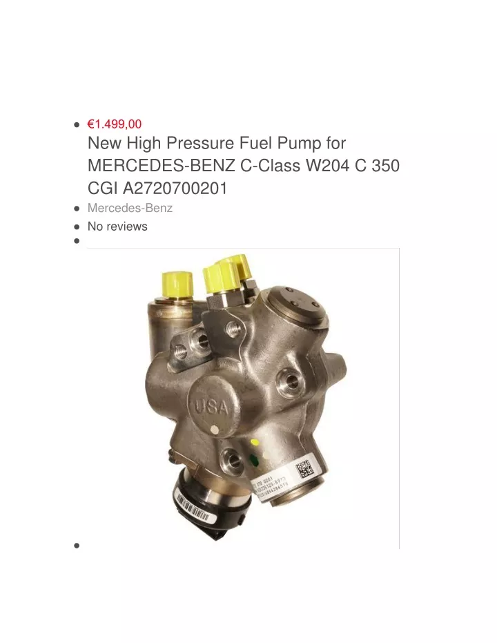 1 499 00 new high pressure fuel pump for mercedes