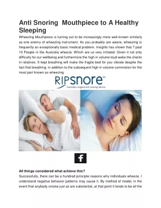 Buy Snoring Mouthpiece Online Australia | Ripsnore