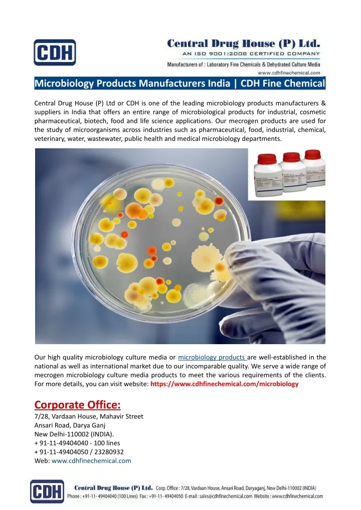 microbiology products manufacturers india