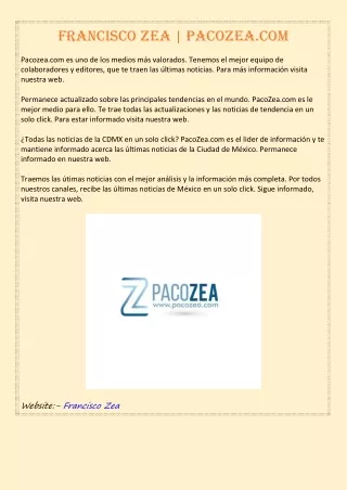 Francisco Zea | Pacozea.com