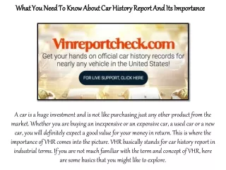 what you need to know about car history report