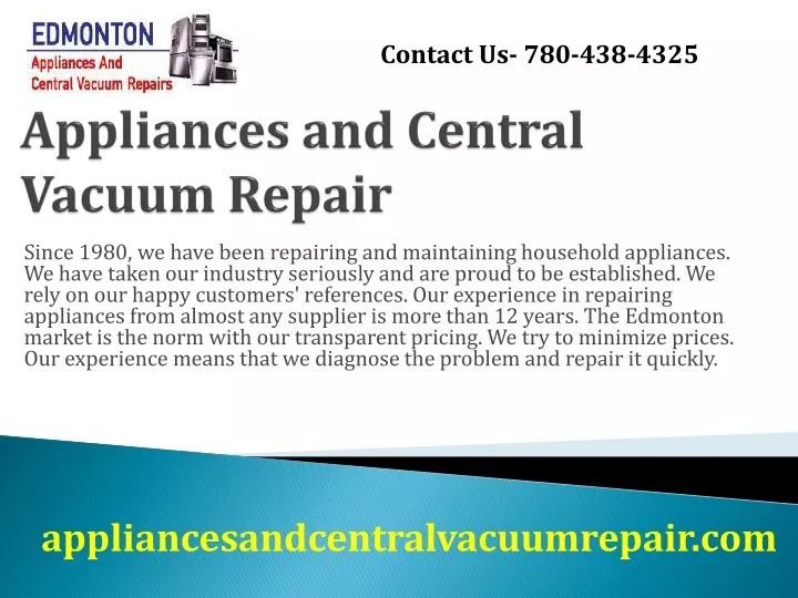 appliances and central vacuum repair