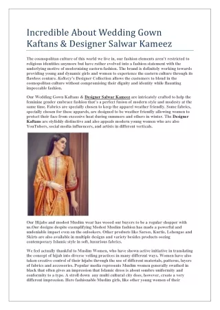 Incredible About Wedding Gown Kaftans & Designer Salwar Kameez