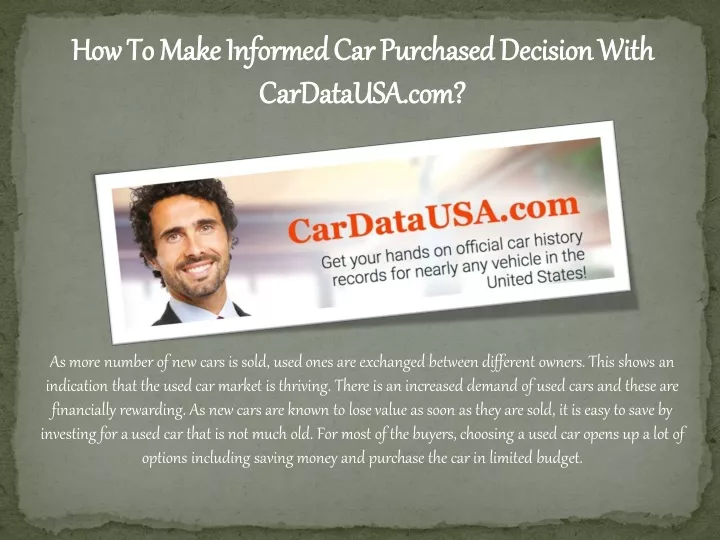 how to make informed car purchased decision with
