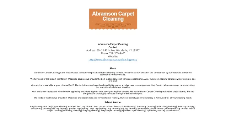 abramson carpet cleaning contact address