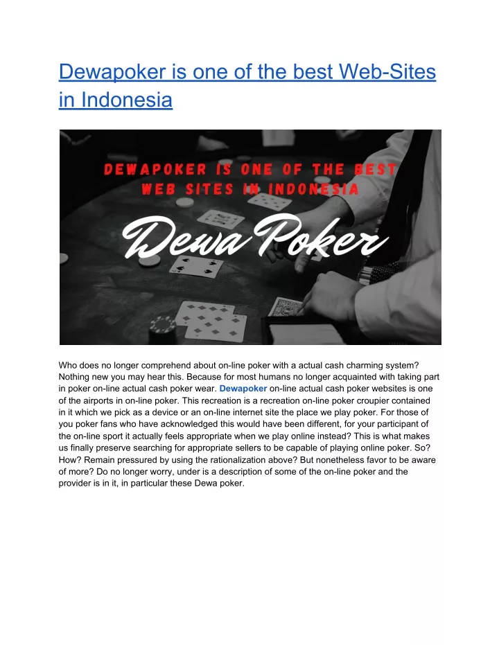 dewapoker is one of the best web sites
