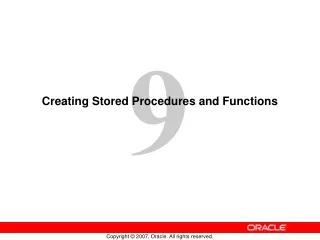 creating stored procedures and functions