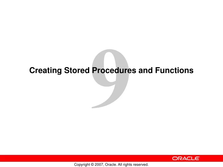 creating stored procedures and functions