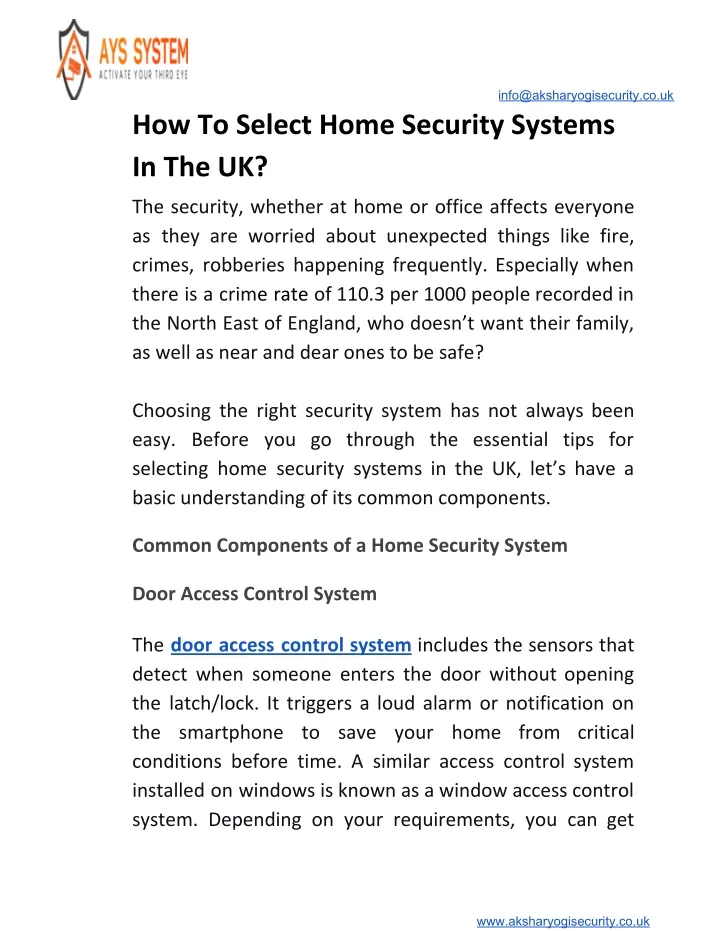info@aksharyogisecurity co uk how to select home