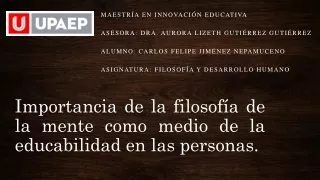 Importancia de la filosofía de la mente para la educabilidad.