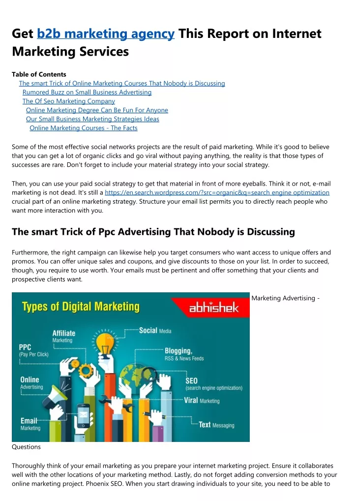 get b2b marketing agency this report on internet
