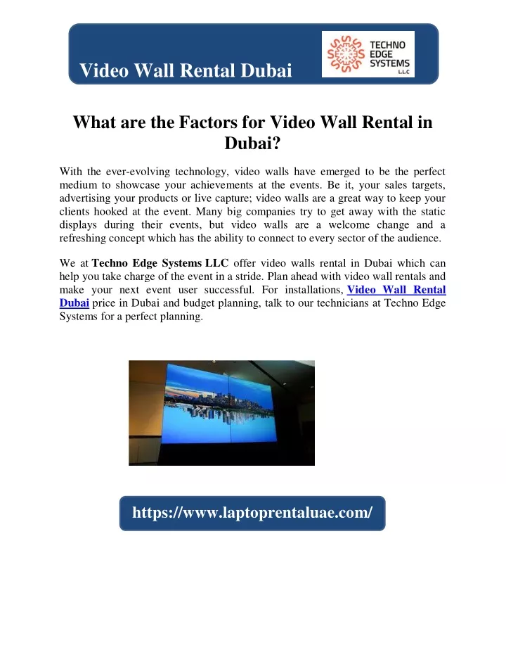 video wall rental dubai