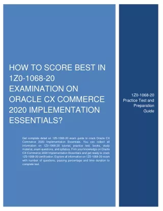 how to score best in 1z0 1068 20 examination