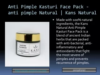 Anti Pimple Kasturi Face Pack -anti pimple Natural | Kans Natural