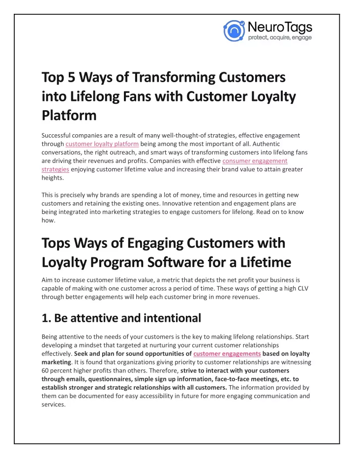 top 5 ways of transforming customers into