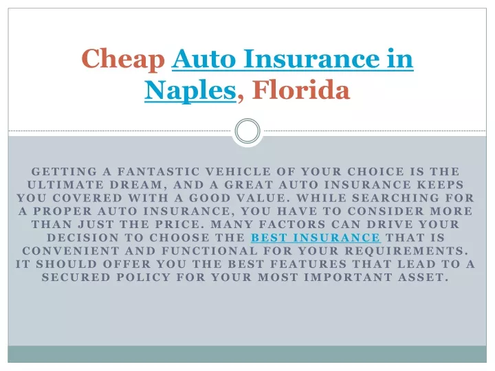 cheap auto insurance in naples florida