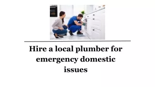 Hire a local plumber for emergency domestic issues in Columbus