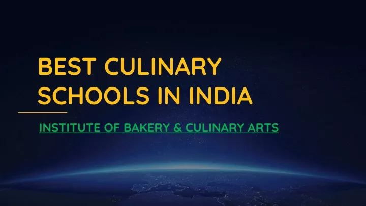 best culinary schools in india